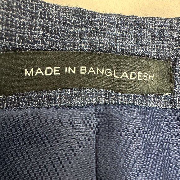 Awearness Kenneth Cole Mens 48R Blue Wool Blend Two-Button Blazer Jacket - Picture 2 of 7